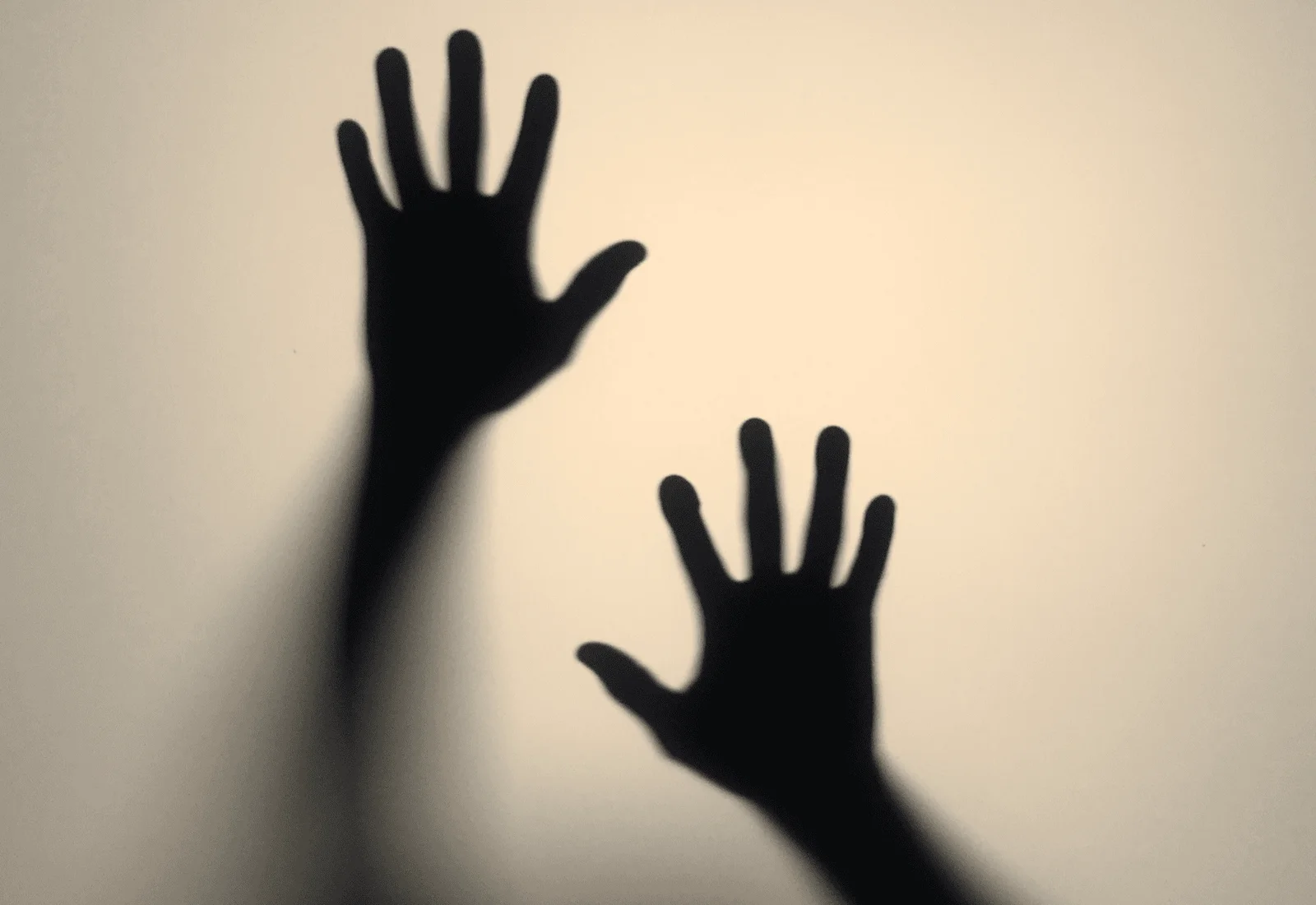 Shadows of raised hands on a wall, representing domestic abuse addressed in a VAWA psychological evaluation